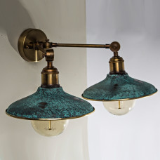 Настінне латунне бра двійне, арт. 1105 Зелений