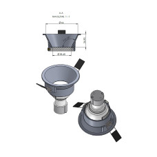 Врізний точковий світильник арт. 31593 Чорний