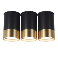 Точковий спот BP Black/White Gold трійний, арт. 25606 Золотий/чорний 1