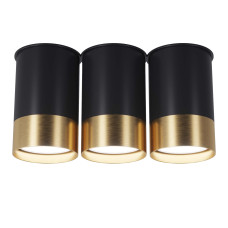 Точковий спот BP Black/White Gold трійний, арт. 25606 Золотий/чорний 1