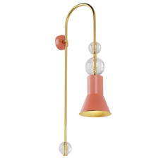 Настінний світильник, бра ARCH арт. 9302 Золотий/кораловий 1 шт