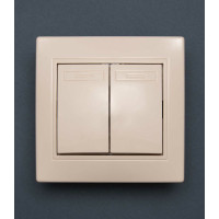 Вимикач 2-клавішний крем Valeso BK-2004