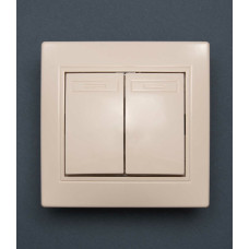 Вимикач 2-клавішний крем Valeso BK-2004