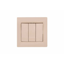 Вимикач 3-клавішний крем Valeso BK-2005