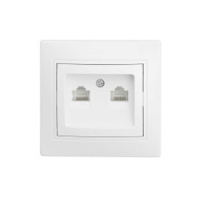 Розетка Valeso BW-2008 2-на комп'ютерна біла