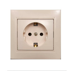 Розетка Valeso BK-2007 1-на з заземленням крем