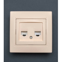 Розетка Valeso BK-2008 2-на комп'ютерна крем