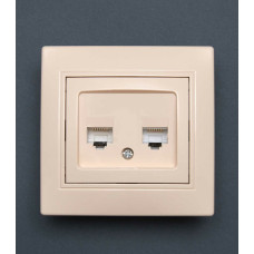 Розетка Valeso BK-2008 2-на комп'ютерна крем