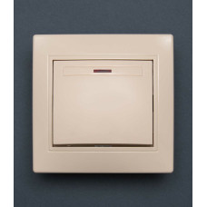 Вимикач 1-клавішний з підсвіткою крем Valeso BK-2001