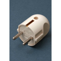 Вилка з заземленням пряма крем ТK-1011