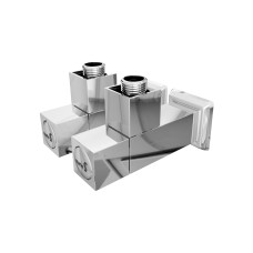 Комплект кутових кранів з квадр. корпусом