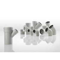 Трійник перехідний Ø 75х58 45° для безшумної каналізації Valsir Італія