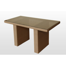 Стіл з ротангу Грація Мідл бежевий,140*90*75