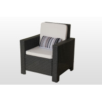 Крісло із штучного ротангу Мілан, чорний