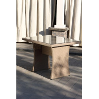 Стіл із ротангу Рондо бежевий, 110*80*75