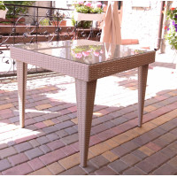 Стіл з ротангу Мокко Міні бежевий, 90*90*73