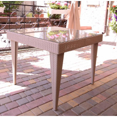 Стіл з ротангу Мокко Міні бежевий, 90*90*73